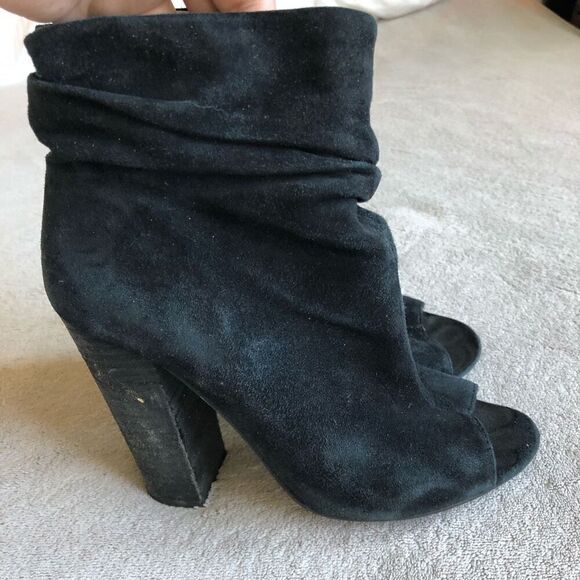 Chinese Laundry by Kristin Cavallari Black Suede Laurel Peep Toe Bootie - Picture 6 of 13